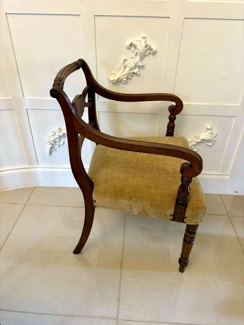 Fine Pair of Antique George III Quality Mahogany Desk/Carver Chairs